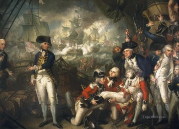 Lord Howe on the deck of HMS Queen Charlotte 1794 Naval Battles Oil Paintings